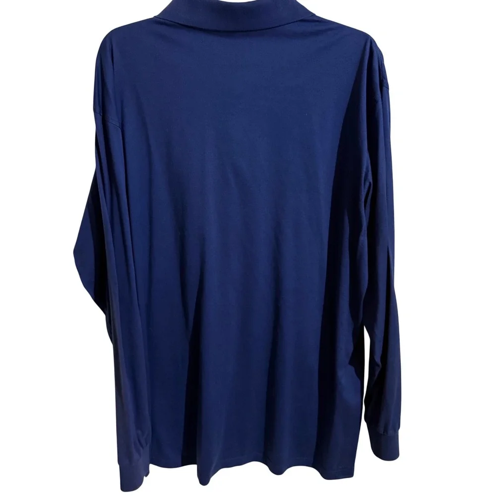 Peter Millar Polo Shirt Mens XL Blue Long Sleeve Cotton GS Logo Casual Golf
